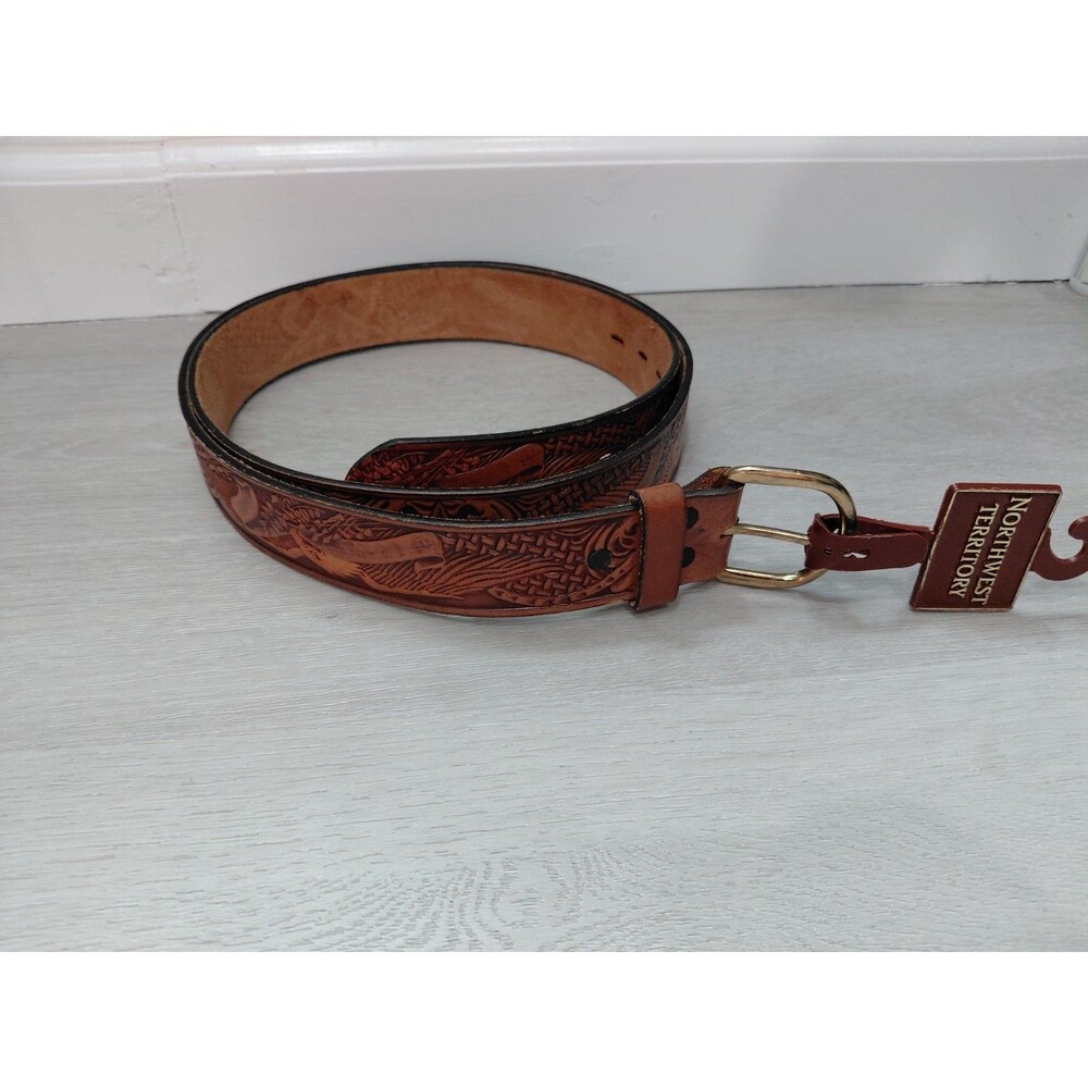 Top Grain Leather 5733 Belt Men Size 44/110 Brown Western